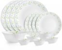 cello Pack of 17 Opalware Dazzle Opalware Tropical Lagoon Dinner Set |Crockery Set |White Dinner Set  (White, Microwave Safe)...