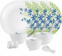 cello Pack of 22 Opalware Dazzle Series Blue Primrose Crockery Set |Dishwasher Safe|Light-Weight Dinner Set  (Green, Blue, Microwave Safe)...