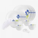 Cello Pack of 34 Opalware Dazzle Blue Iris|Crockery Blue Dinner Set  (Blue, White, Microwave Safe)...