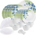 cello Pack of 47 Opalware Dazzle Series Blue Primrose Crockery Set |Dishwasher Safe|Light-Weight Dinner Set  (Green, Blue, Microwave Safe)...