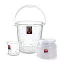 Cello Petal Bathroom Set of 3 PCs, Small, Transparent, Plastic...