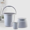 Cello Petal Bathroom Set | Small Set of 3, Light Grey...