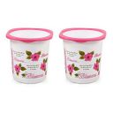 CELLO Plastic Blossom Dustbin 7 Liter | Open Garbage Basket Portable Round Trash Can for Kitchen | Pink, Set of 2...