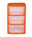 CELLO Plastic Cuboid Storage Unit With 3 Drawers (Orange), 37.5 x 36.5 x 58 Centimeters...