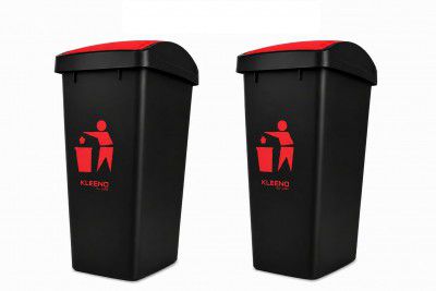 Cello Plastic Garbage Swing-Lid Dustbin 48 Ltr, (RED/RED) COMBO