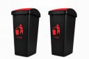 Cello Plastic Garbage Swing-Lid Dustbin 48 Ltr, (RED/RED) COMBO...