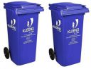 CELLO Plastic Manual-Lift Garbage Waste Dustbin with Wheel 120 LTR BLUE//BLUE (COMBO)...