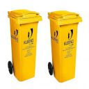 CELLO Plastic Manual-Lift Garbage Waste Dustbin with Wheel 120 LTR YELLOW/YELLOW (COMBO)...