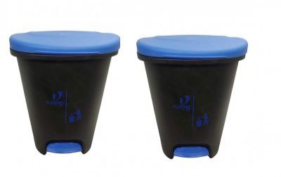 Cello Plastic Pedal Step-On Garbage Dustbin 50 Ltr,Blue/Blue (COMBO)