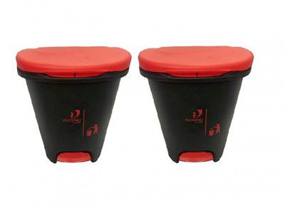 Cello Plastic Step-On Pedal Garbage Dustbin (50 L, red)