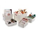 Cello Plastic Style Knit Basket Without Lid Ivory - Set of 5...