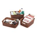 Cello Plastic Style Knit Small Basket Without Lid, Brown - Set of 3...