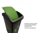 CELLO Plastic Swing-Lid Garbage Dustbin (48 Ltr, Green/Blue/Black)...