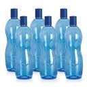 Cello Polka Plastic Water Bottle, 1000ml, Set of 6, Blue...