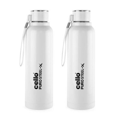 Cello Puro Steel-X Benz 900 PU Insulated Water Bottle Set of 2, 650 ml Each