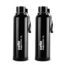 Cello Puro Steel-X Benz Water Bottle with Inner Steel and Outer Plastic, 900 ml, Set of 2...