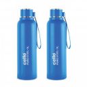 Cello Puro Steel-X Benz Water Bottle with Inner Steel and Outer Plastic, 900 ml, Set of 2...
