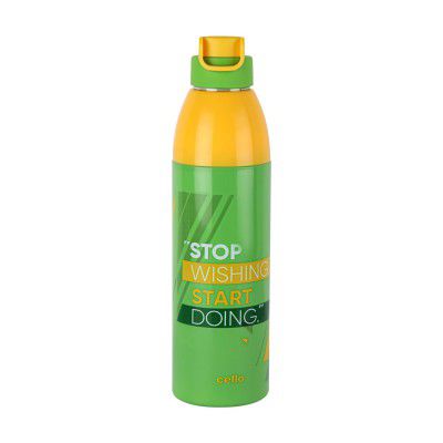 Cello Puro Steel-X Genx 900 | Inner Steel Bottle | PU Insulation | Cold Insulated Bottle | 680ml, Parrot Green