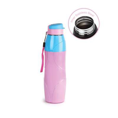 Cello Puro Steel-X Lexus Inner Steel Outer Plastic with PU Insulation Water Bottle 900ml Pink