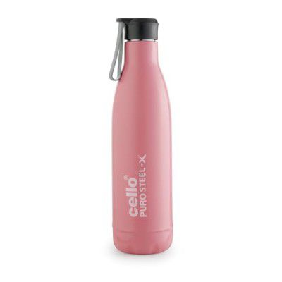 CELLO Puro Steel-X Neo 900 Inner Steel Insulated Water Bottle 720ml, Pink