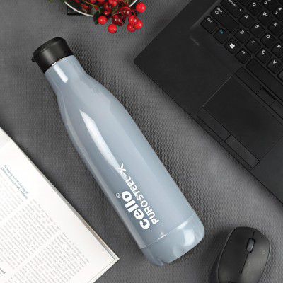 Cello Puro Steel-X Neo 900 Inner Steel Insulated Water Bottle 720ml, Grey