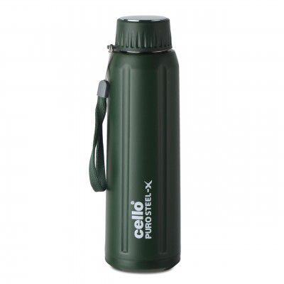 Cello Puro Steel X Spike 600 Water Bottle | 520ml, Military Green