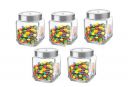 CELLO Qube Fresh Glass Storage Jar | Container with Air tight Silver Metal Lid | Multipurpose Jar | Set of 6, 580ml, Clear...