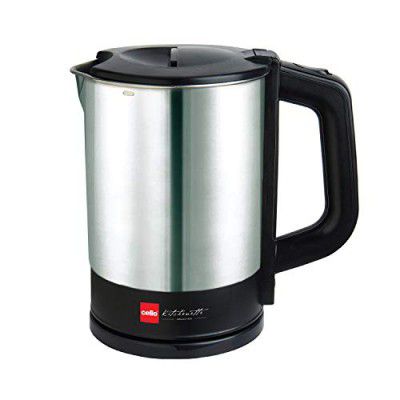 Cello Quick Boil 900 Electric Kettle| Stainless Steel Body |1200 watt | 1 Ltr, Black & Silver