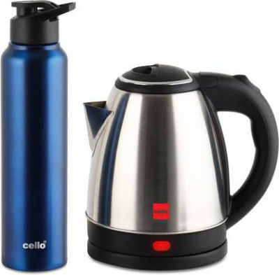 cello Quick Boil Lifestyle Kettle 1.5 L + Sippa 1000 ML Stainless Steel