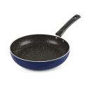 CELLO Regal Non Stick Blue Fry Pan with Spatter - 22cm | Cookware with Non Stick Coating | Gas Top and Induction Compatible...