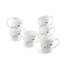 CELLO Ricca Mug 6 Pcs Set | Cups for Tea,Coffee,Espressoc| Thermal Resistant | Light Weight | Ideal Gifting Option | Blooming Daisy | 100ml...