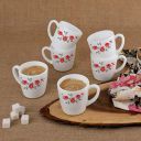 CELLO Ricca Mug 6 Pcs Set | Red Rose Fantacy | 100ml...
