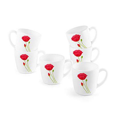 Cello Ricca Mug Small 10CL Set of 6 Pcs - Red Poppy