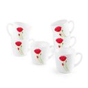 Cello Ricca Mug Small 10CL Set of 6 Pcs - Red Poppy...