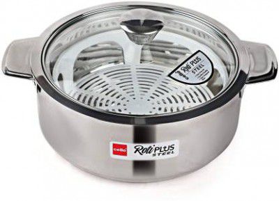 cello Roti Plus Big Stainless Steel Double Walled , Insulated Thermoware Casserole  (3000 ml)