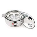 Cello Roti Plus Big Stainless Steel Double Walled Casserole, Insulated, 2500ml, 1pc, Silver, Solid...