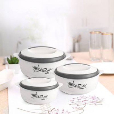 cello Sapphire Grey Pack of 3 Thermoware Casserole Set  (500 ml, 1000 ml, 1500 ml)