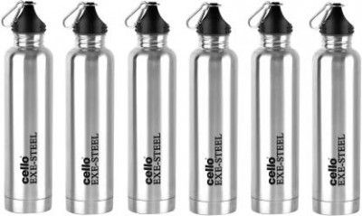 cello Scuba set of 6 1000 ml Bottle (Pack of 6, Silver, Steel)