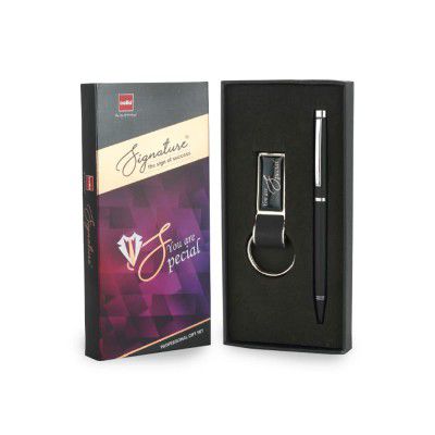 Cello Signature Indulge Special Giftset - Premium Metal Ball Pen with Keychain | Perfect Gift for Valentine's Day