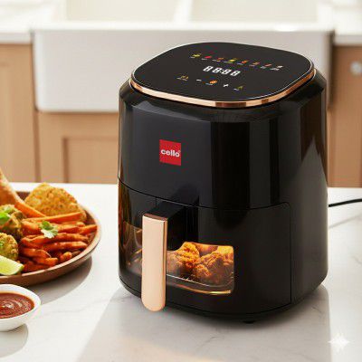Cello Smart Pro Digital Display & Touch Control Panel | Less Fat 1400 W Air Fryer (4.5 L)