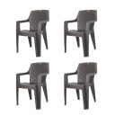Cello Squid Chair Set of 4, Matte Brown | Unbreakable, Durable & Strong...