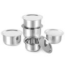 Cello Stainless Steel Tope with Lid, Induction Bottom, Set of 5 (Capacity - 1.1L, 1.4L, 1.9L, 2.5L, 3.1L), Silver, Medium (SS_TOPE_SS_LID_IB_SET5)...