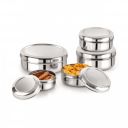 Cello Steelox SmartServe Stainless Steel Food Storage Dabba 230ml, 370ml, 550ml, 800ml, 1000ml (Set of 5), Silver, Extra Large...