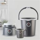 Cello Stella Bathroom Set | Sturdy and Durable | Set of 3, Grey...