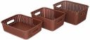 Cello Style Knit Big Basket Without Lid, Set of 3, Brown...