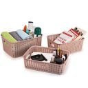 Cello Style Knit Big Basket Without Lid, Set of 3, Beige...