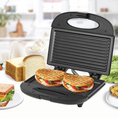 cello Super Club Ultra Pro 800W Grill Sandwich Toaster with Fixed Grill Plates Grill (Black)