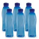 CELLO Texas PET Bottle | Leak proof and Break proof | Perfect for School, College, Work, and Outdoor adventures Water Bottle | 1 Litre, Set of 6 | Blue...