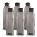 Cello Texas Plastic Pet Bottle, 1 Litre, Set of 6, Black...