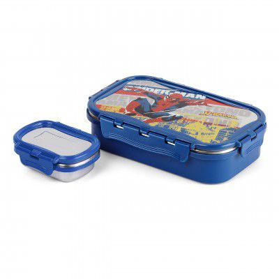 CELLO Thermo Click Toons Medium | 2 Containers Lunch Box, 915 ml, Blue